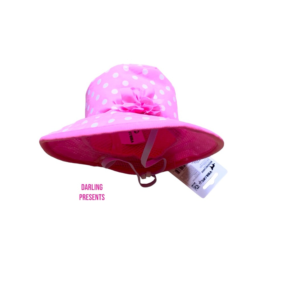 Vibrant Life Polkadot Bucket Hat Dog Color Pink Size XS/S